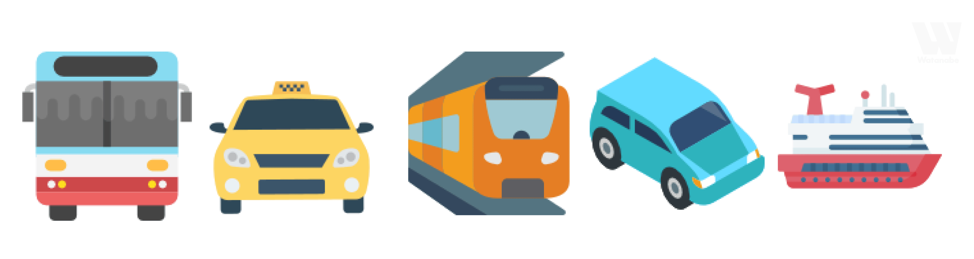 デオファクターカーサバス・タクシー・電車・マイカー・客船