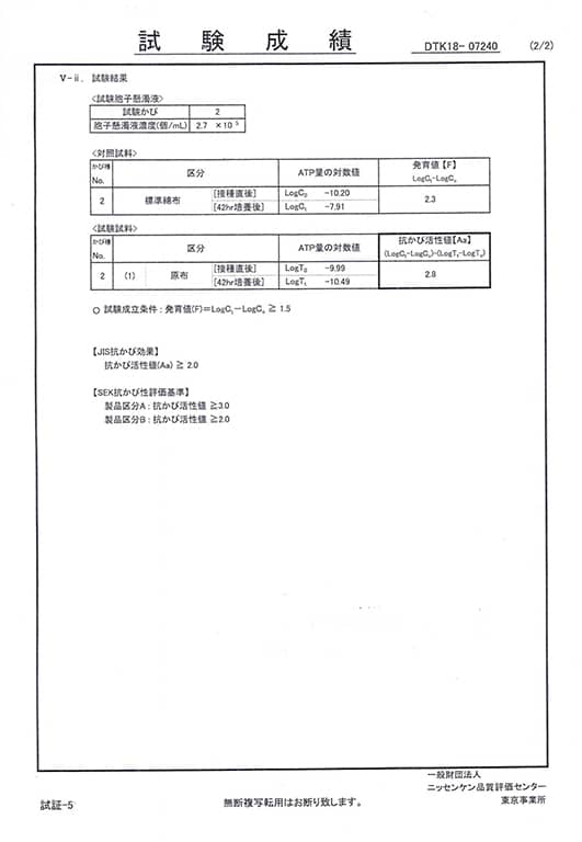 デオファクターのエビデンス黒カビ・白癬菌２【防カビ】