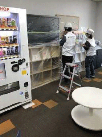 ②施工空間の養生作業