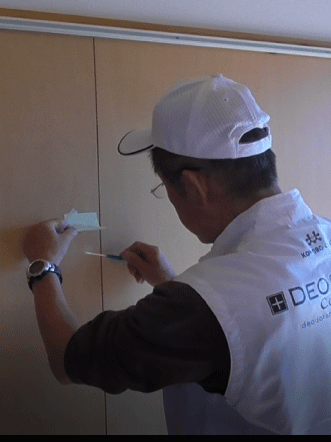 ①施工面の施工前数値測定